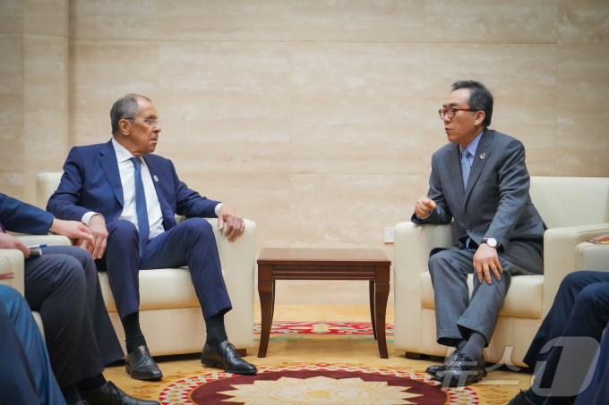 조태열 외교부 장관, 세르게이 라브로프 러시아 외무장관.(외교부 제공)