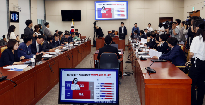 이진숙 방송통신위원장 후보자의 청문 결과보고서 채택이 보류됐다. 사진은 29일 서울 여의도 국회에서 열린 과학기술정보방송통신 전체회의. /사진=뉴시스