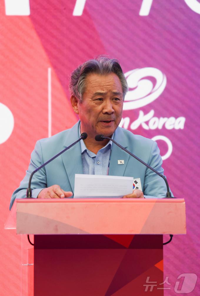 [사진] '한국의 날' 행사, 축사하는 이기흥 대한체육회장