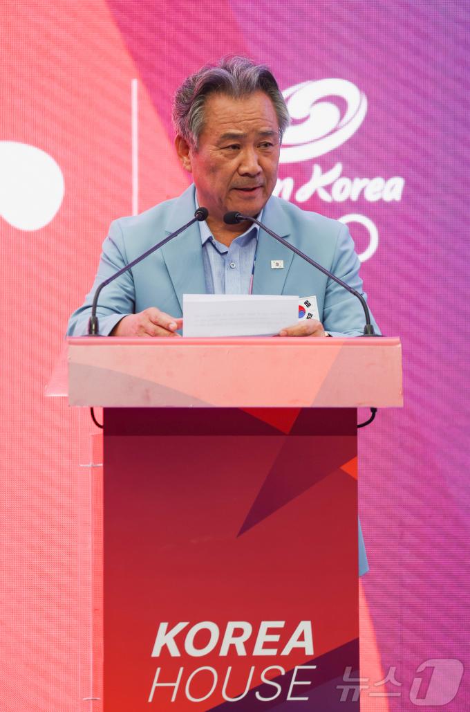 [사진] '한국의 날' 행사, 축사하는 이기흥 대한체육회장