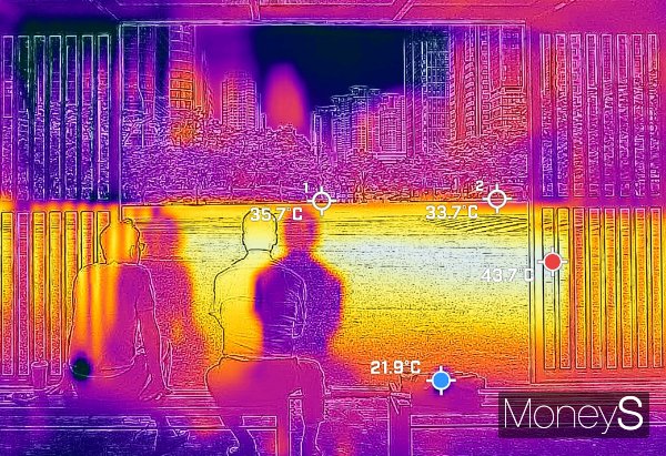 오는 3일 전국이 구름이 많은 가운데 전날보다 더운 날씨가 예상되며 충청권과 전라권, 경상권에 소나기가 내릴 전망이다. 사진은 지난달 31일 전국 폭염 특보가 내려진 서울 여의도 열화상 카메라. /사진=임한별 기자