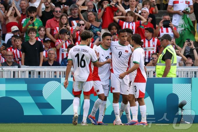 남자 축구 동메달을 따낸 모로코 ⓒ AFP=뉴스1