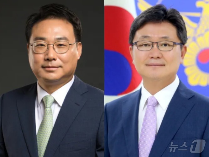 김준영 강원경찰청장(왼쪽)과 오문교 충남경찰청장이 10일 경찰 내 서열 2위인 '치안정감' 승진자로 내정됐다. ⓒ 뉴스1