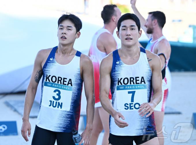 [사진] 근대5종 결승 마친 전웅태와 서창완