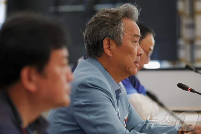 [사진] 올림픽 선수단 결산보고하는 이기흥 체육회장