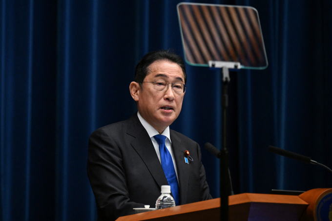기시다 후미오 일본 총리가 다음달 진행 예정인 자민당 총재 선거에 불출마하겠다고 공식적으로 밝혔다. 사진은 기시다 총리가 14일 일본 도쿄 총리실에서 기자회견을 하는 모습. /사진=로이터
