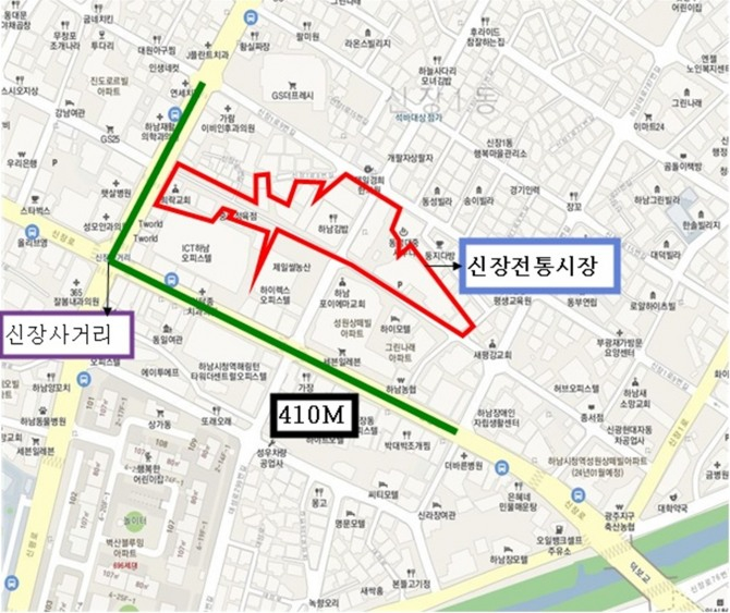 하남시 원도심 지중화사업 첫구간 위치도. / 자료제공=하남시