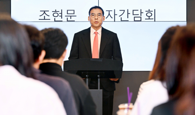 효성가(家) 차남인 조현문 전 효성 부사장이 지난달 5일 서울 삼성동 코엑스 스파크플러스에서 부친인 고(故) 조석래 효성그룹 명예회장의 유산 상속과 관련해 입장발표를 하고 있다. /사진=임한별(머니S)