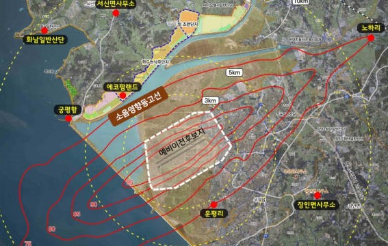 수원 군 공항 예비 이전 후보지 및 구상(안). 사진제공=수원시