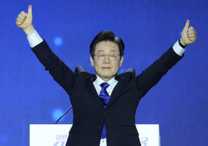 사진은 지난 18일 서울 송파구 올림픽공원 KSPO돔에서 열린 제1차 전국당원대회에서 연임에 성공한 이재명 더불어민주당 대표. /사진=뉴스1