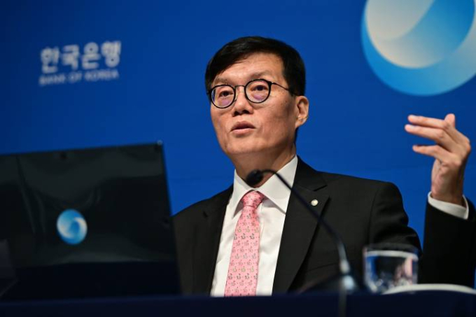 이창용 한국은행 총재가 22일 오전 서울 중구 한국은행에서 열린 통화정책방향 기자간담회에서 발언하고 있다./사진=뉴스1