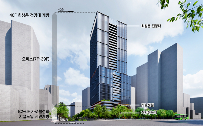 지난 21일 열린 서울시 제12차 도시계획위원회에서 중구 삼각동 66-1번지 일대에 174m에 이르는 초고층 업무빌딩을 짓는 정비계획이 수정가결 됐다. 사진은 관련 사업 조감도(안). /사진=서울시