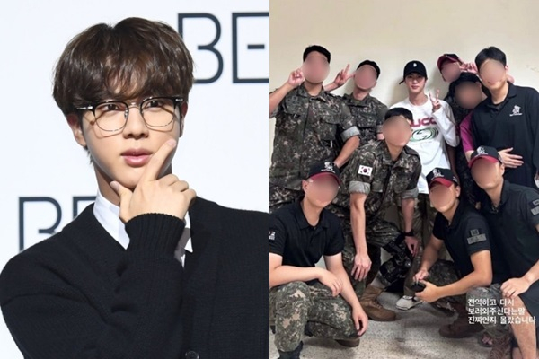 그룹 방탄소년단(BTS) 진이 후임들과의 약속을 지켰다. /사진=장동규 기자, 온라인커뮤니티