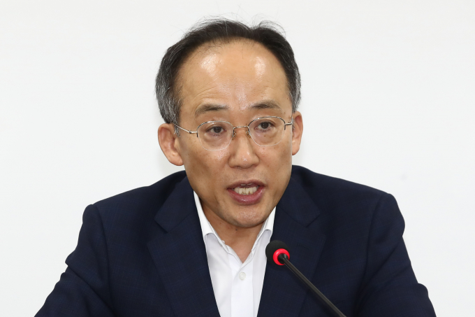 추경호 국민의힘 원내대표가 코로나19 확진으로 자가격리에 들어갔다. 사진은 추 원내대표가 지난 22일 서울 여의도 중앙당사에서 열린 최고위원회의에서 발언하는 모습. /사진=뉴스1