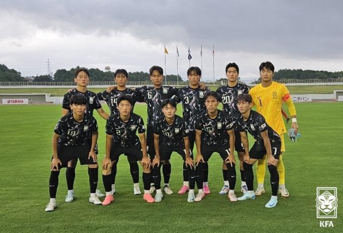 2024 SBS컵 국제청소년 축구대회 아르헨티나와 2차전에 출전한 한국 U18 축구대표팀. (대한축구협회 제공)