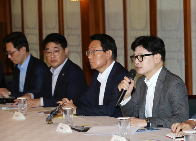 한동훈 국민의힘 대표가 25일 서울 종로구 삼청동 총리공관에서 열린 고위당정협의회에서 발언하고 있다./사진=뉴스1 /사진=(서울=뉴스1) 박세연 기자