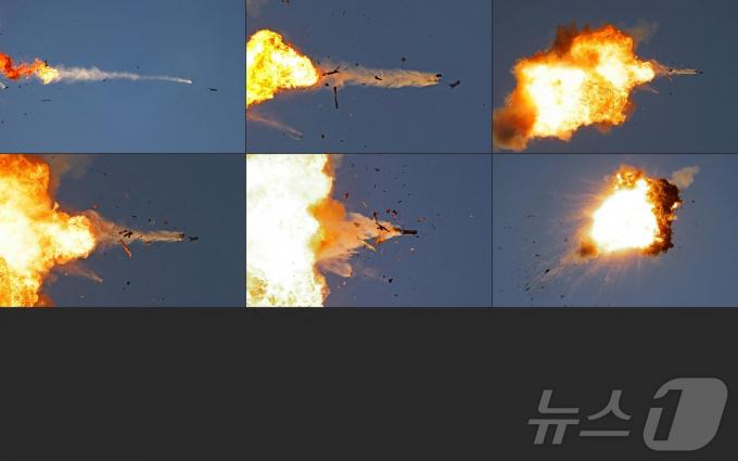 [사진] [포토]이스라엘 공군기에 요격되는 헤즈볼라 드론