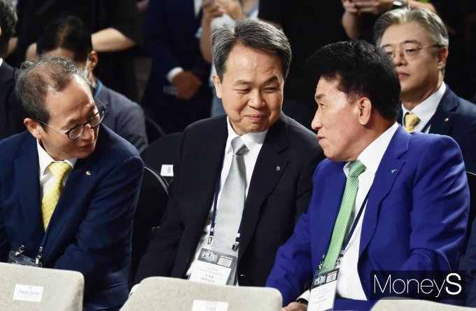 [머니S포토] 코리아 핀테크 위크 2024, 한자리에 참석한 금융사 수장들