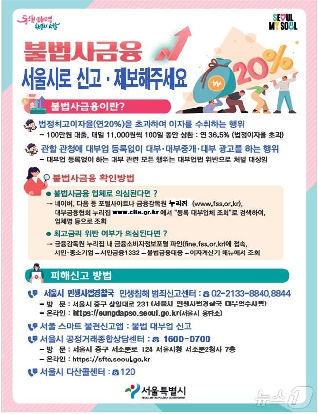 서울시 불법사금융 피해 상담·신고. (서울시 제공)ⓒ 뉴스1