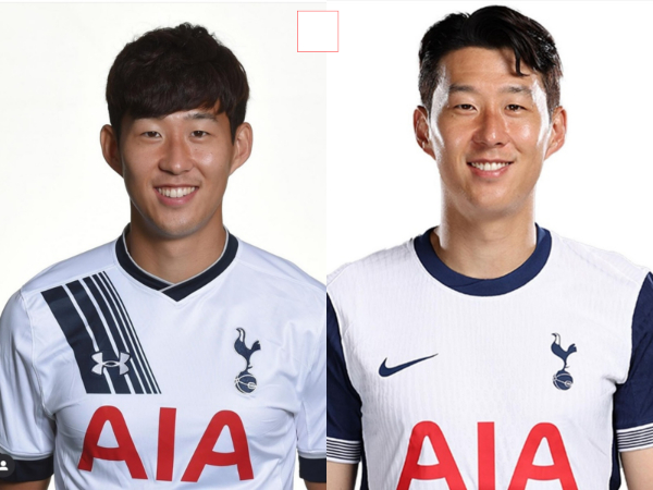 토트넘 홋스퍼가 다수의 손흥민 사진을 구단 공식 채널에 게시하며 손흥민에 대한 애정을 선보였다. 사진은 토트넘 입단 첫 해 손흥민의 프로필 사진(왼쪽)과 올해 손흥민의 프로필 사진. /사진=토트넘 공식 인스타그램