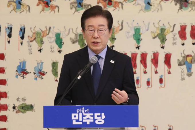 이재명 더불어민주당 대표가 1일 오후 서울 여의도 국회에서 가진 한동훈 국민의힘 대표와의 회담에서 모두발언을 하고 있다./사진=뉴스1