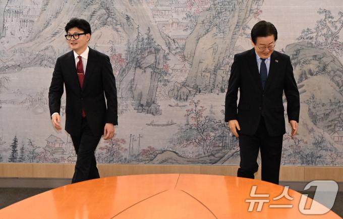 [사진] 여야 대표 '입장'