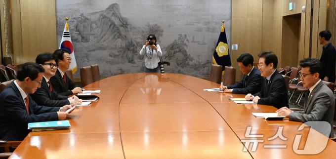 [사진] 여야 대표 회담 시작
