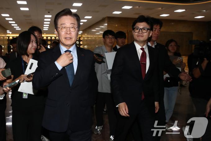 [사진] 첫 회담 마친 여야 대표