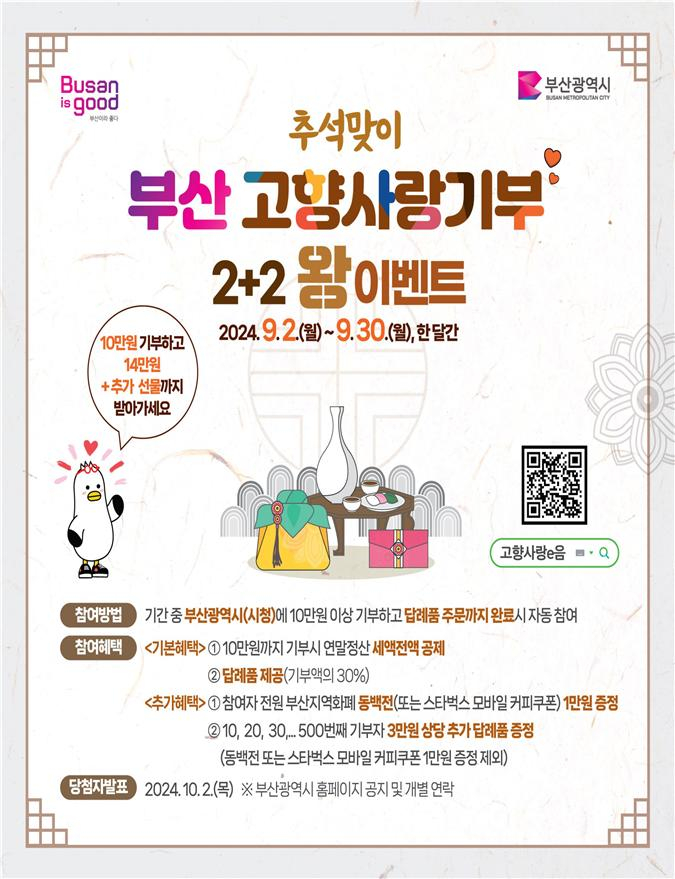 고향사랑기부 이벤트 안내문/사진=부산시