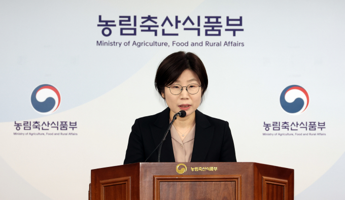 정부가 추석 연휴를 앞두고 성수품 수급 안정을 위해 유통업계와 함께 성수품 할인 지원에 나선다. 사진은 박수진 농림축산식품부 식량정책실장이 지난 4월1일 세종시 정부세종청사에서 과수산업 경쟁력 제고 대책을 발표하는 모습. /사진=뉴시스