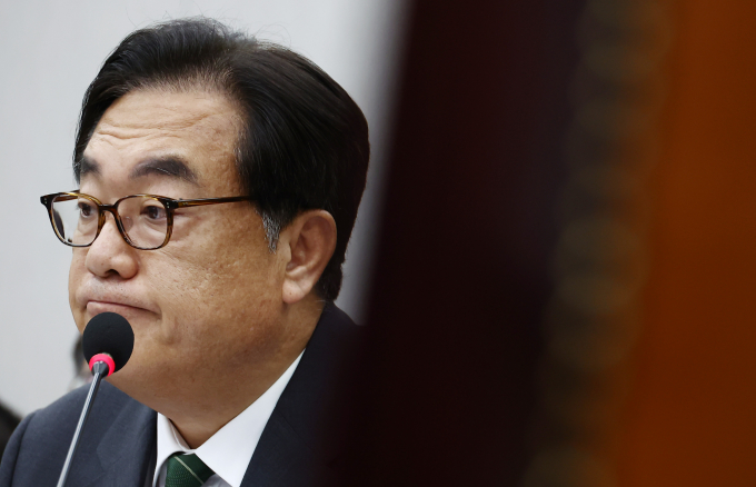 윤석열 대통령 국회 개원식 불참에 대해 정진석 대통령실 비서실장이 해당 사항은 자신의 건의였음을 밝혔다. 사진은 정 비서실장이 지난달 27일 서울 여의도 국회에서 열린 운영위원회 전체회의에 참석한 모습. /사진=뉴스1 
