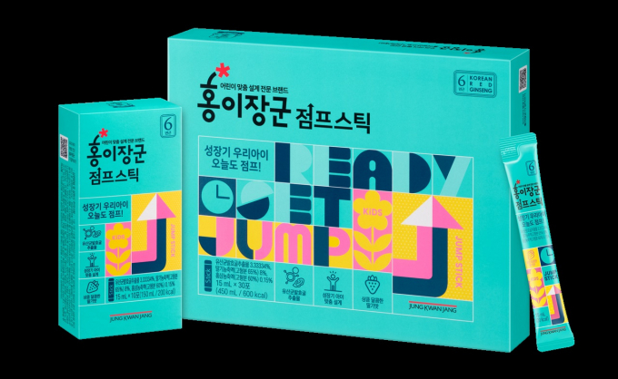 정관장이 성장기 어린이를 위한 ‘홍이장군 점프스틱’을 출시했다. /사진= KGC인삼공사
