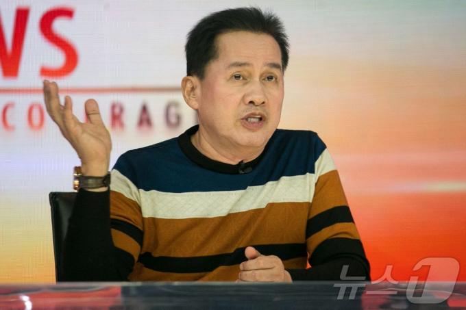 '예수 그리스도 왕국' 교회 수장이자 로드리고 두테르테 필리핀 전 대통령의 영적 고문을 맡았던 아폴로 키볼로이가 필리핀 다바오에서 기자회견에 참석하고 있다. 2016.05.23 ⓒ AFP=뉴스1 ⓒ News1 정지윤 기자