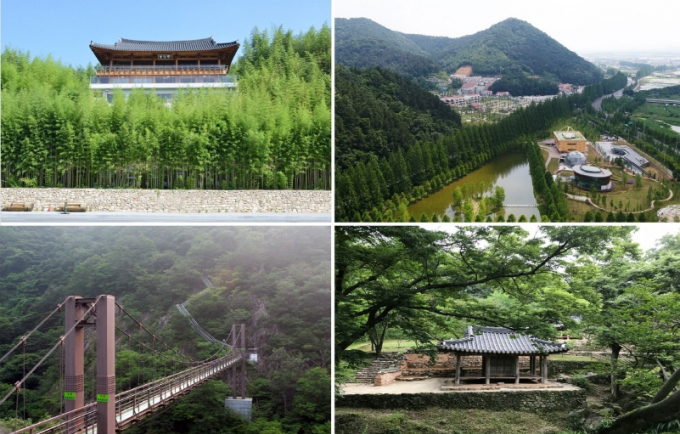 죽녹원, 메타랜드, 소쇄원, 가마골생태공원 (시계방향)./사진=담양군