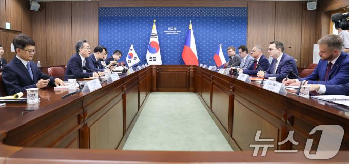 조태열 외교부 장관이 9일 서울 종로구 외교부청사에서 열린 한-체코 외교장관회담에서 인사말을 하고 있다. 2024.9.9/뉴스1 ⓒ News1 허경 기자