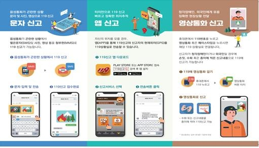 다매체 신고 방법. /사진=소방청 제공  