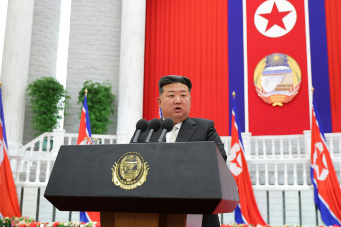 북한이 13일 핵무기연구소와 무기급 핵물질 생산기지를 처음 공개했다. 사진은 북한 노동당 기관지 노동신문이 지난 10일 김정은 북한 국무위원장이 9일 진행된 정권수립기념일(9월9일) 76주년에서 축사한 모습을 보도했다. /사진=뉴스1(노동신문)