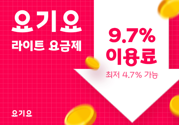요기요가 지난달 '요기요 라이트' 요금제 도입 이후 입점 업체 수가 증가하는 등 긍정적인 성과를 보이고 있다. /사진=요기요