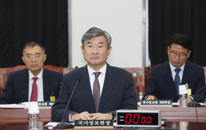 조태용 국가정보원장이 정보위원회 전체회의에 참석하는 모습./사진=뉴시스
