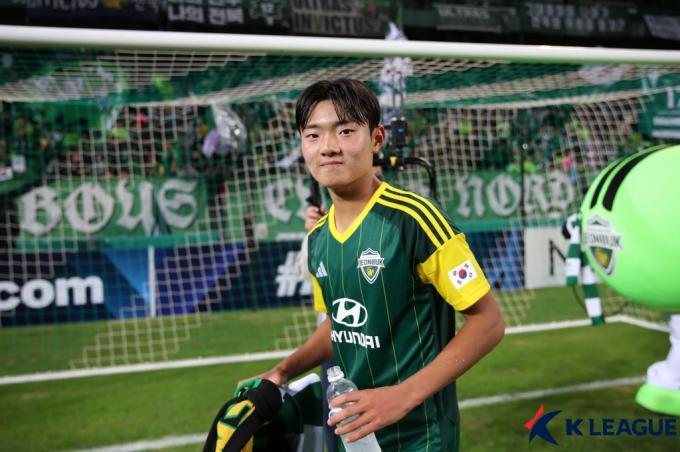 전북의 2006년생 진태호(한국프로축구연맹 제공)