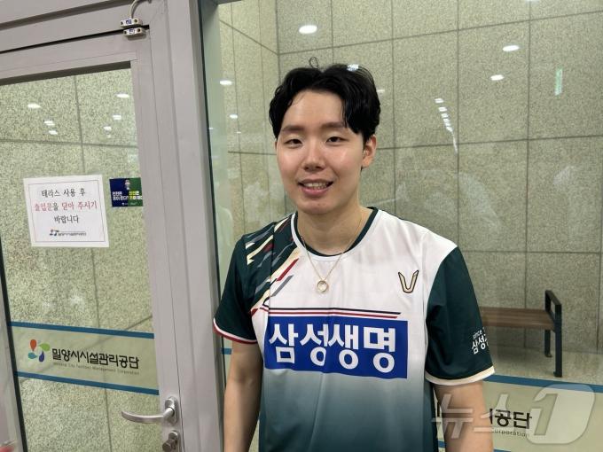 12일 제105회 전국체육대회 배드민턴 경기가 열린 경남 밀양 배드민턴전용경기장에서 만난 서승재. 2024.10.12/뉴스1 ⓒ News1 문대현 기자