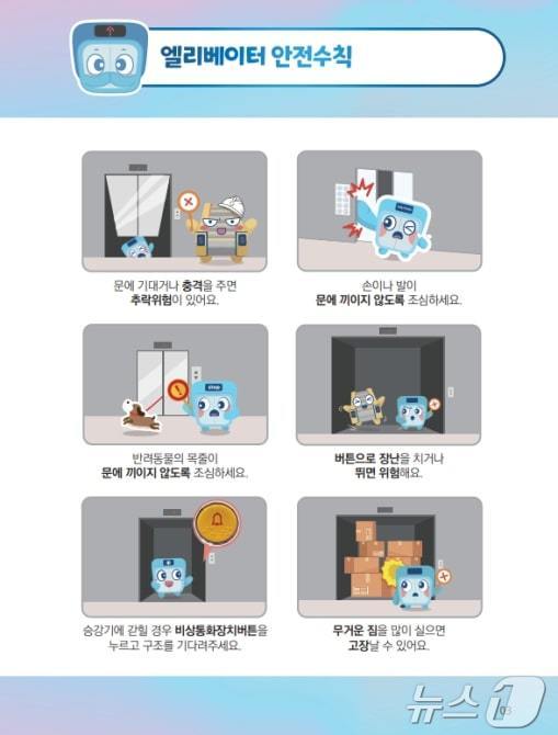 엘리베이터 안전수칙. (행안부 제공)ⓒ 뉴스1