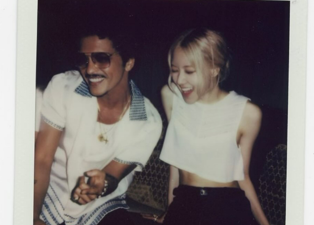 블랙핑크 로제가 세계적 팝 스타 브루노 마스와 만났다. /사진=로제 인스타그램 캡쳐