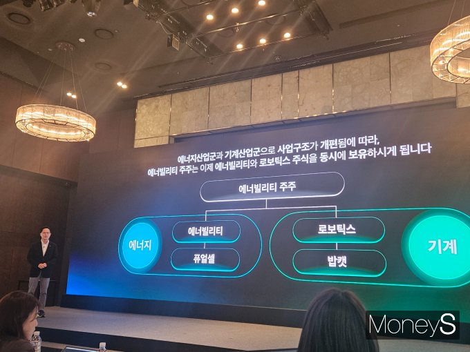 박상현 두산에너빌리티 사장이 21일 서울 중구 더플라자호텔에서 열린 간담회에 참석해 그룹 사업 개편 이유와 방향성을 설명하고 있다. /사진=최유빈 기자