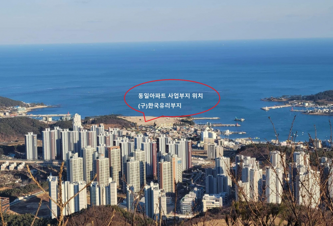 기장군 일광신도시 전경과 동일스위트 아파트가 들어설 예정부지/사진=김동기 기자