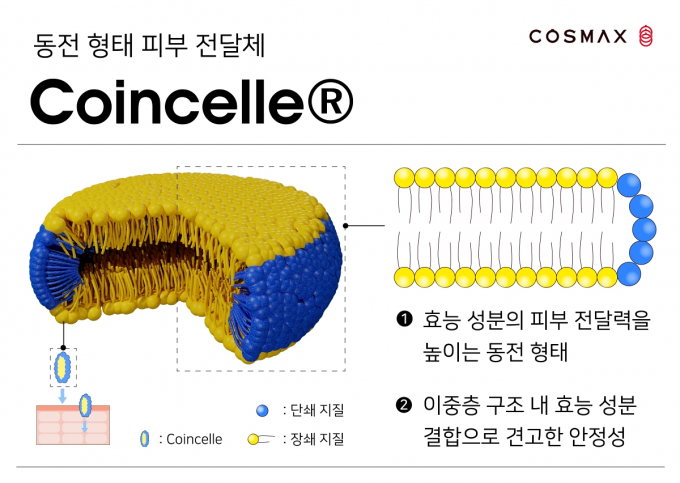  글로벌 화장품 연구개발생산(ODM) 기업 코스맥스가 피부 침투력을 높인 동전 모양의 신규 피부 전달체 '코인셀'을 개발했다. 이달 중 스킨케어 브랜드 '아누아' 라인에 해당 기술을 적용한 세라마이드 크림 제품을 선보인다. /사진=코스맥스