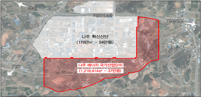                        나주 에너지 국가산단 예정부지 토지거래허가구역 위치도/전남도