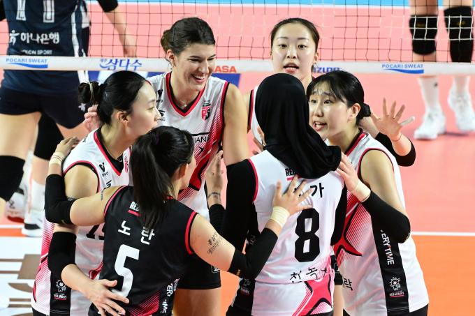 여자 프로배구 2위로 올라선 정관장. (한국배구연맹 제공)