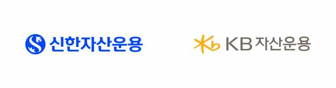 KB자산운용과 신한자산운용이 5일 코리아 밸류업 지수를 추종하는 공모펀드를 출시한다. 사진은 왼쪽부터 신한자산운용 CI, KB자산운용 CI. /사진=신한자산운용, KB자산운용