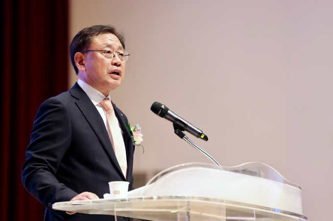 4일 14대 한전KDN 사장에 취임한 박상형 사장이 취임사를 통해 향후 포부를 밝히고 있다./한전KDN